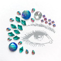 Custom Cheap Self Adhesive Rhinestone Crystal Face Sticker